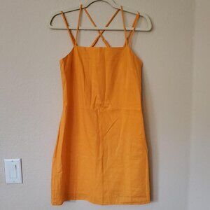H&M Linen-blend Dress in Orange size S